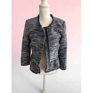 JOIE Navy Blue Boucle Blazer Jacket Size Small